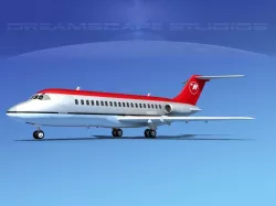 Douglas DC-9-15 Northwest 3D model