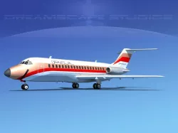 Douglas DC-9-15 PSA 3D model