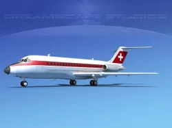 Douglas DC-9-15 Swissair 3D model