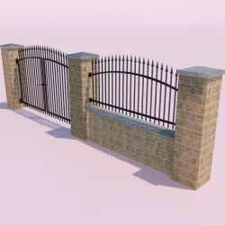 Forging Fence and Gate Low-poly  3D model