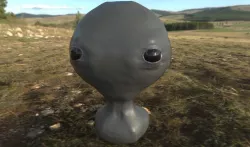 Grey Alien Bust PBR 3D model
