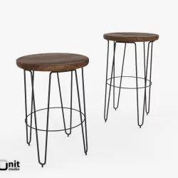 Hairpin Bar Stool by West Elm 3D model