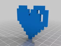 Heart pixel art Pendant