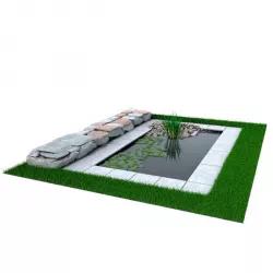 Landscaped Stone Pond 3D model