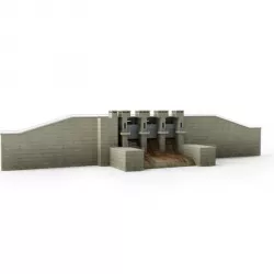 Large Grey Dam 3D model