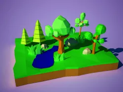 Low-poly Trees and Landscape Low-poly  3D model