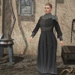 Medieval Dress C for V4 for Poser 3D model