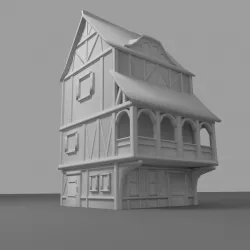 Medieval Town House Low-poly  3D model