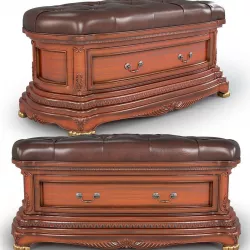 OLIVIA wooden banquette with storage compartment 3D model