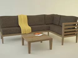 Outdoor exterior sofa 3D model