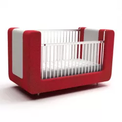 Red And White Sofa Style Baby Crib 3D model