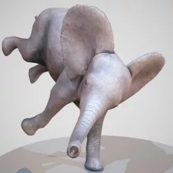 Rigged Baby Elephant Low-poly  3D model