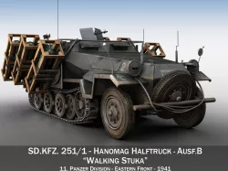 SD KFZ 251 1 - Ausf B - Walking Stuka - 11PD 3D model