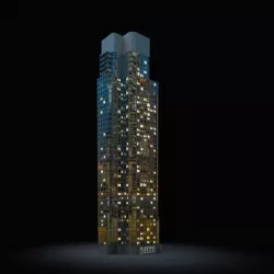 Skyscraper At Night 3D model
