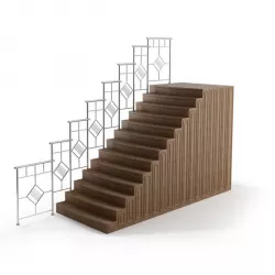 White Wire Frame  Railing 3D model