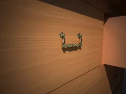 wooden sideboard with brass handles 3D model