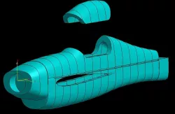 Cowling and air intake for modelplane (Caliber 22 V-tail)