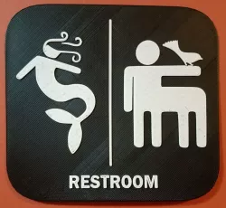 Mermaid Centaur Restroom Sign