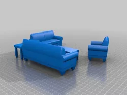 Dollhouse living room set - Sofa - Love Seat - Chair - tables