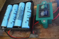 Light installation (from Li-on batteries)