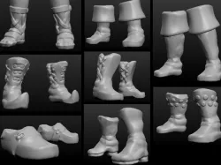 Sculptris OBJ Bits: Fantasy Shoes and Boots