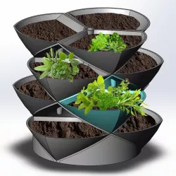 Stacking Planter Pods, a new concept in vertical, nesting herb and flower gardens - UPDATED to Version 2