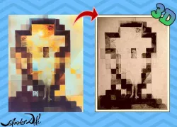 Dibujo 3D Dalí      (Lincoln/Gala desnuda mirando el mar)
