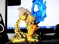 Giraffe with young