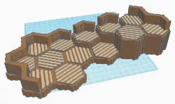 Locking Hex Terrain Wood Floor