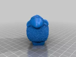 Wooly Sheep Charm with Tail Loop
