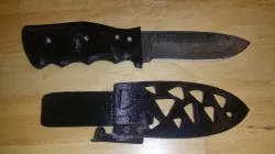 Damascus Knife handle and sheath