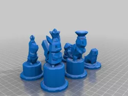 Low Poly Pokemon Chess Set