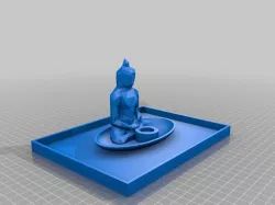 [Remix] Low Poly Buddha Incense Holder + Zen Garden
