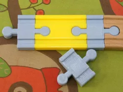 Toy Wood Train Track - Double Connector Shorter - rmx