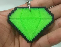 8 bit Chaos Emerald Keyring