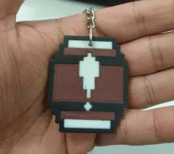8 bit DK Invincibility Barrel Keyring