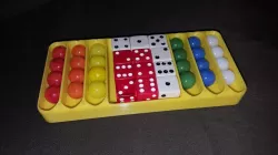 Dice and marble storage tray for board games (like Aggravation)