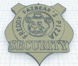 STL file Security Badge 3D Print File Inspired by Five Nights at Freddy's