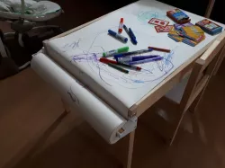 Kids drawing table paper holder
