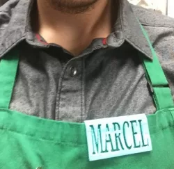 Pin-less Apron Name Tag 