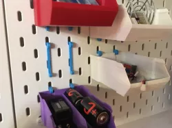 Stackable Box holder for IKEA Skadis Pegboard