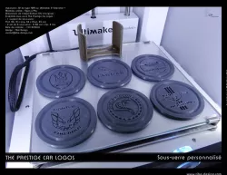 Under glass "The Prestige Car Logos"
