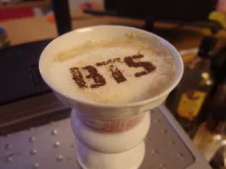 BTS coffee stencil