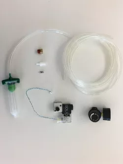 pneumatic extruder clamp, carriage adapter, and solenoid bracket