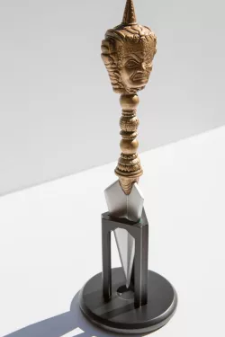 Psychic 2 Faced Dagger or Phurba knife from THE SHADOW - - Full scale prop with stand