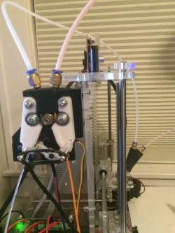 Bowden dual/quad extrusion extruder 
