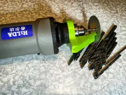 Drill bit sharpener for (semi)pro rotary tool (36-38mm) with relief