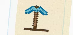 3d minecraft diamond pickaxe keychain