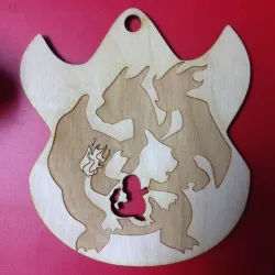 Fire Pokemon Flame Ornament Laser Cut