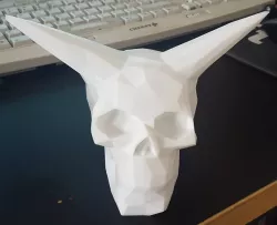 Low Poly Hollow Celtic Skull with Horns for Mood Light